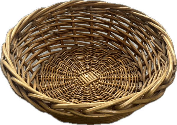 Shallow Round Wicker Basket