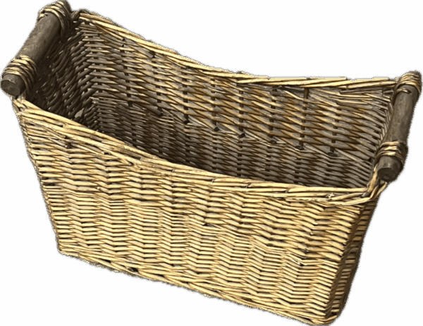 Rectangular Wicker Basket with Wood Handles