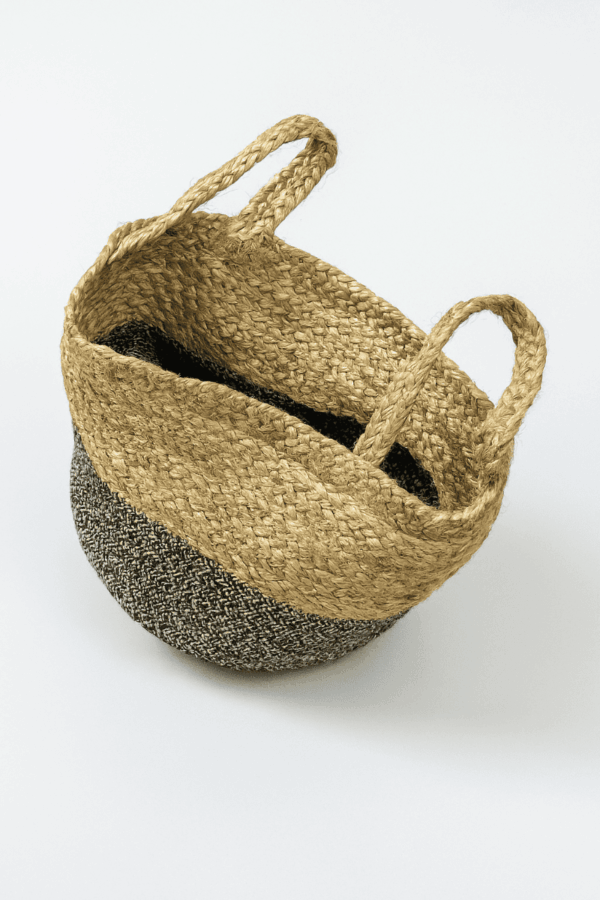 Small 2-Tone Jute Basket