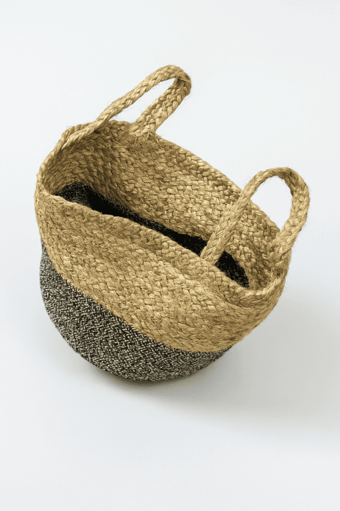 Small 2-Tone Jute Basket