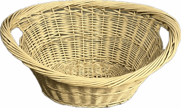 Shallow Wicker Laundry Basket