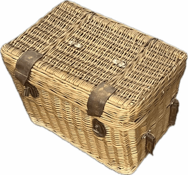 Wicker Picnic Basket with Leather Straps