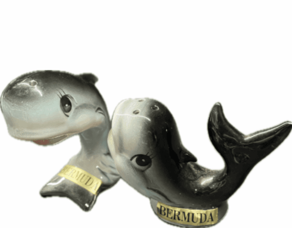 Vintage Whale Salt and Pepper Shaker Set