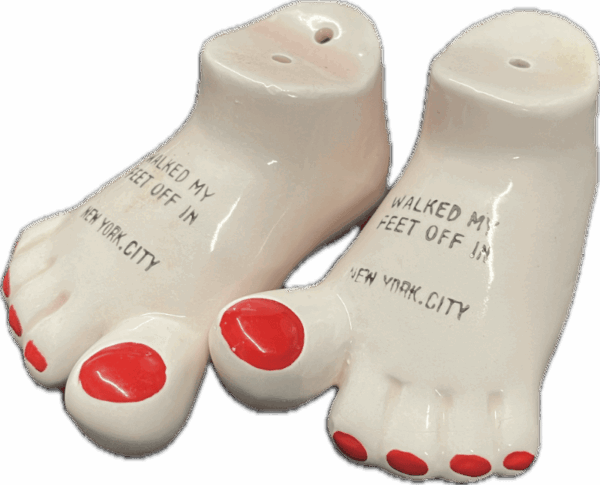 Vintage “I Walked My Feet off in New York City‘’ Salt and Pepper Shaker Set