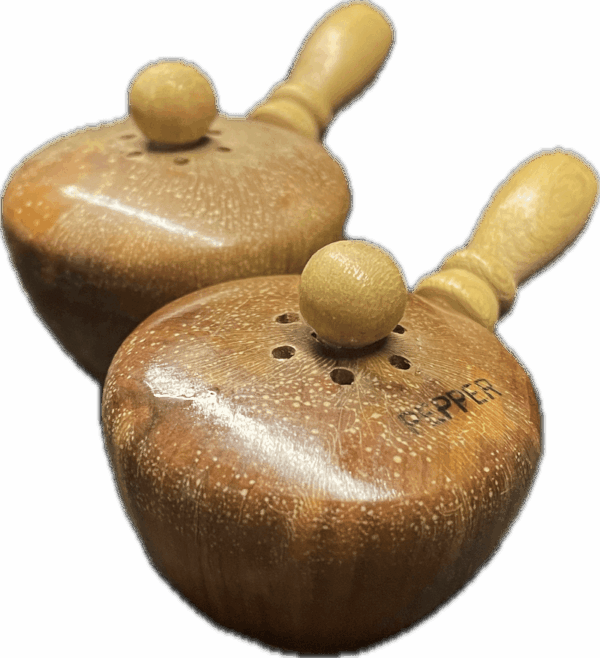 Vintage Wooden Pot Salt and Pepper Shakers