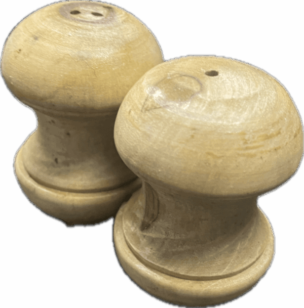 Vintage Mushroom Shaped Wooden Salt and Pepper Shakers