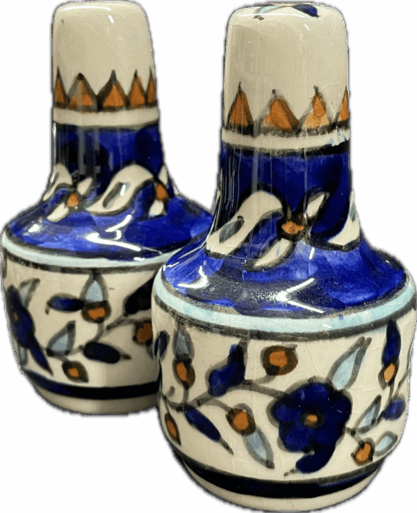 Floral Majolica Salt and Pepper Shakers