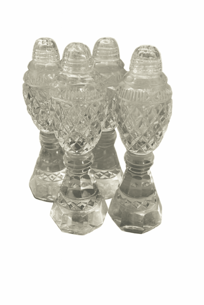 Crystal Bohemian Pedestal Salt and Pepper Shakers