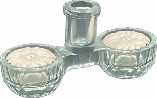 Pink Flowers in Glass Holder Salt and Pepper Shakers