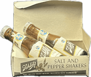 1957 Schlitz Beer Bottle Salt and Pepper Shakers