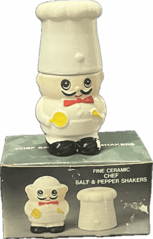 Ceramic Chef with Hat Salt and Pepper Shakers