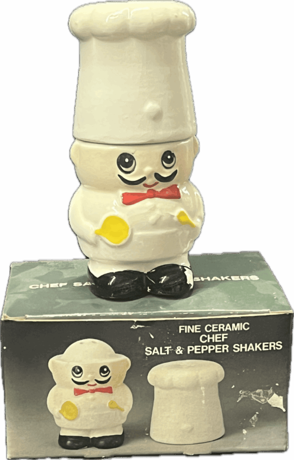 Ceramic Chef with Hat Salt and Pepper Shakers