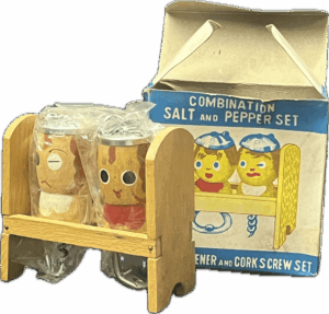 1960s Combination Salt and Pepper Shakers and Bottle Openers