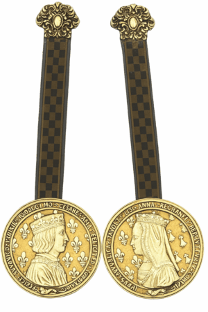 Louis XII and Queen Anne Brass Wall Hangings