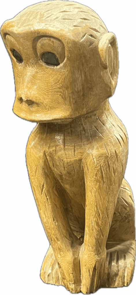 Wooden Monkey Sculpture
