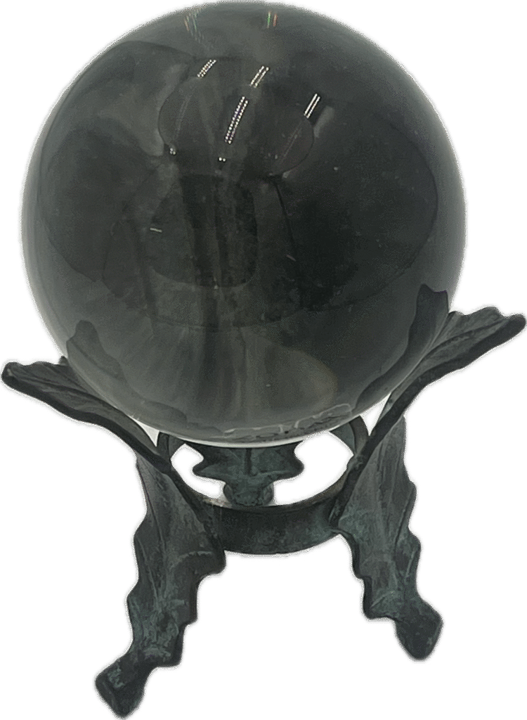 Brass Leaf Crystal Globe