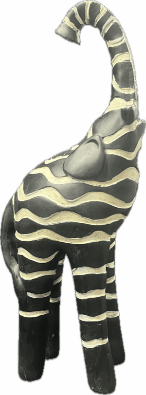 Striped Wood Elephant Statue