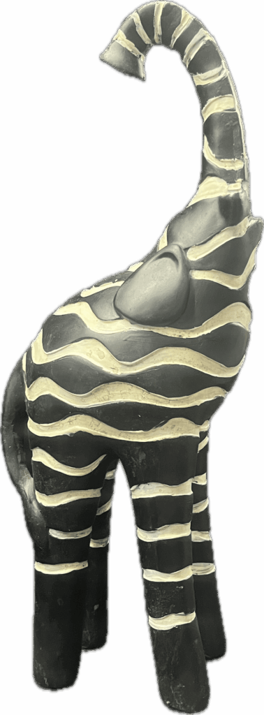 Striped Wood Elephant Statue