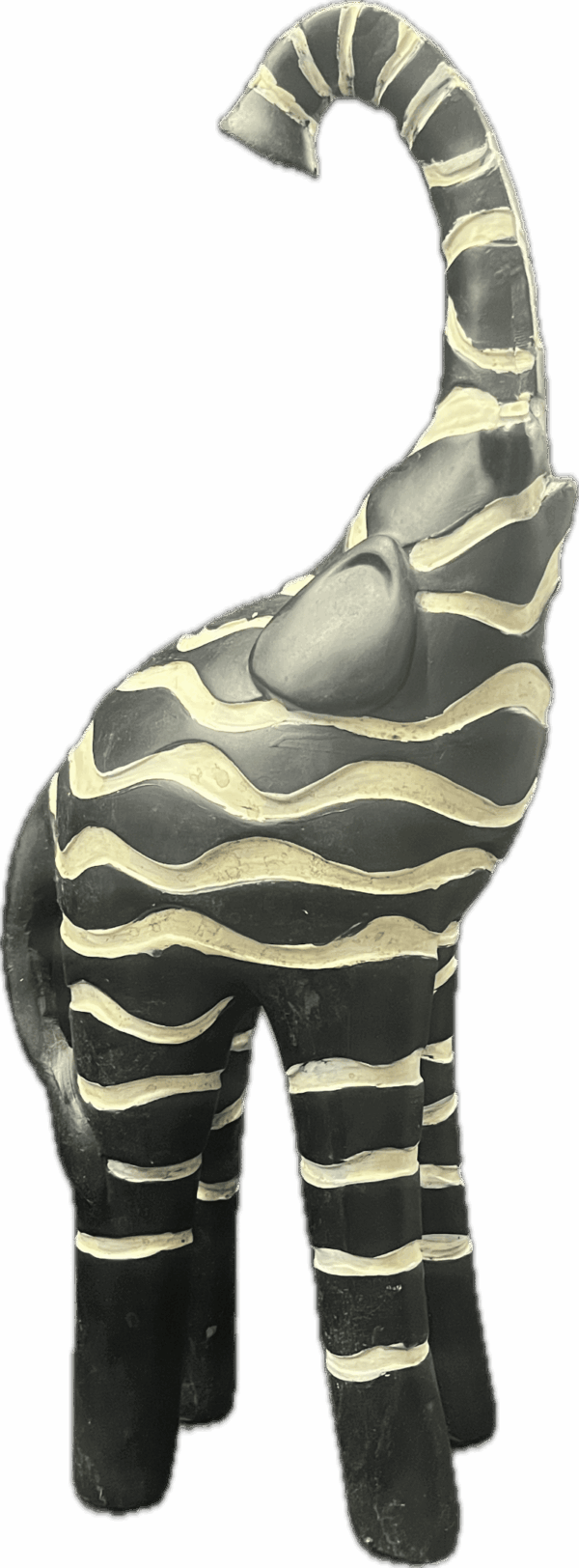 Striped Wood Elephant Statue