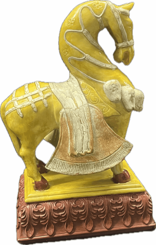 Yellow Horse Statue Bookend