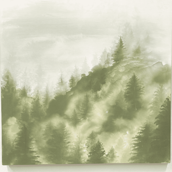 Soft Green Landscape Wrapped on Canvas