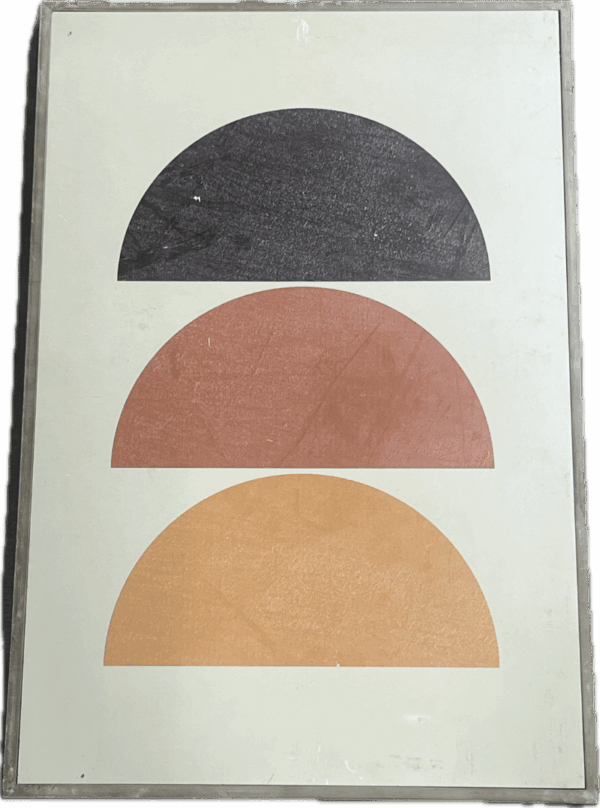 Half Moon Gradient Abstract Canvas in Natural Frame