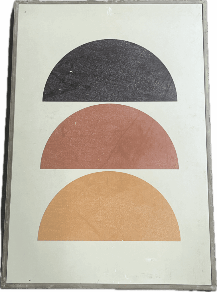Half Moon Gradient Abstract Canvas in Natural Frame