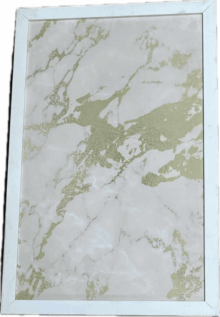 Beige and Gold Marbled Canvas in White Frame