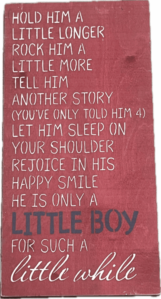 Little Boy Poem Wall Hanging