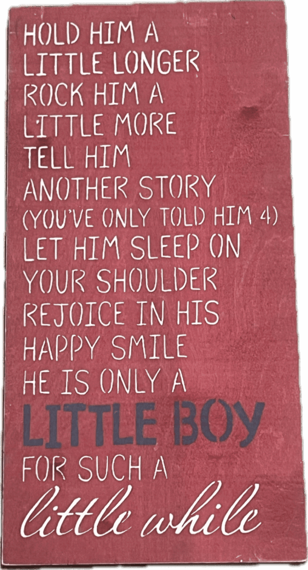 Little Boy Poem Wall Hanging