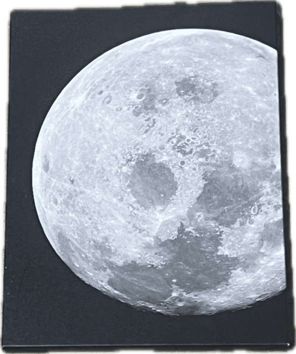 Moon on Black Background Canvas