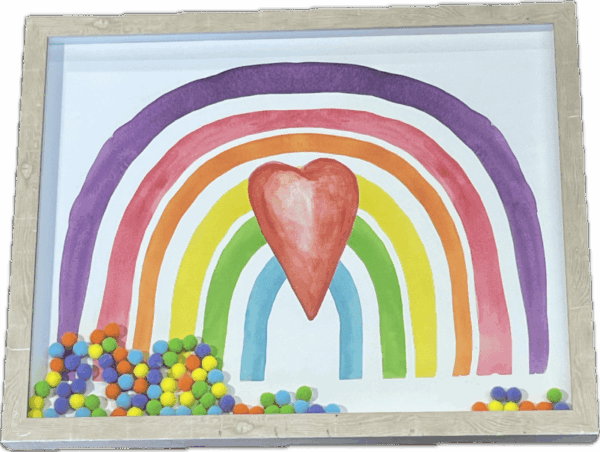 Rainbow Pom Pom Art