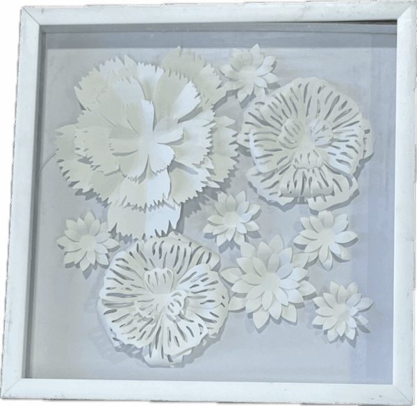 3D White Paper Floral