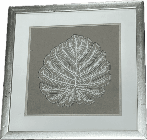 Leaf Textile in Square Frame 2