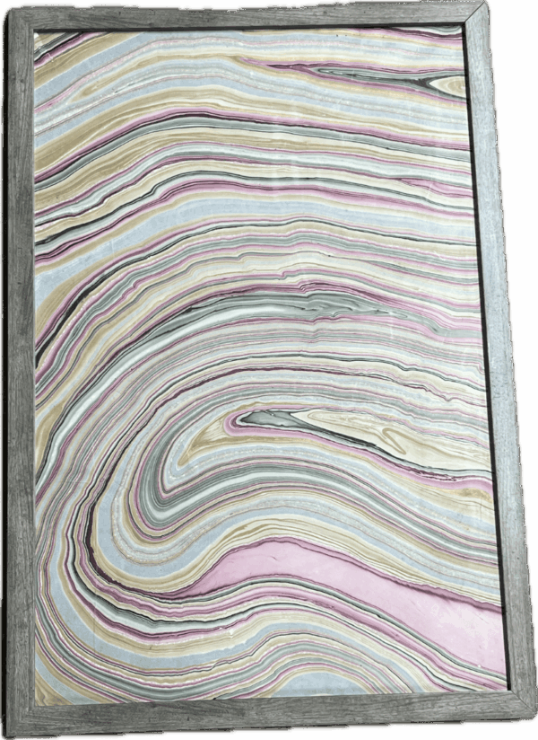 Pink and Green Marbled Art