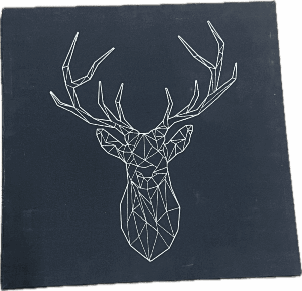 Geometric Deer on Black Canvas