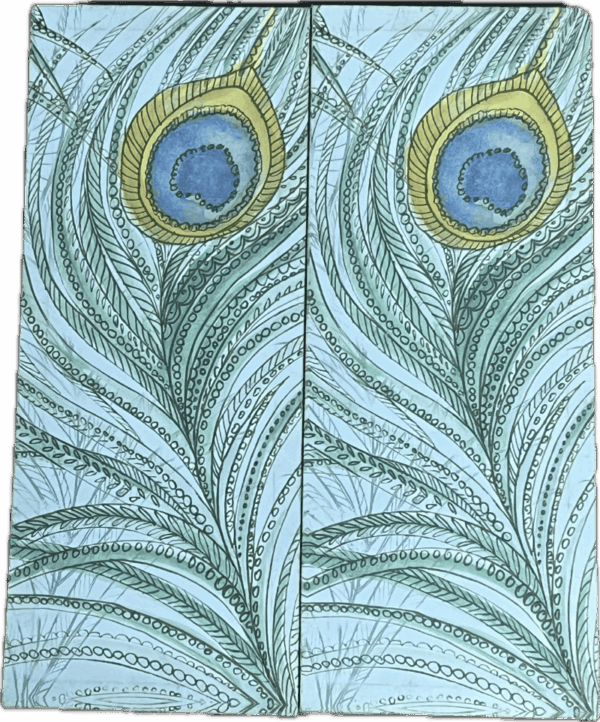 2 Panel Peacock Feather Art