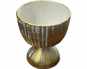 Gold Ribbed Chalice Bowl