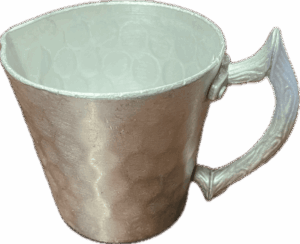 Vintage Hammered Aluminum Creamer with Hand Wrought Handle