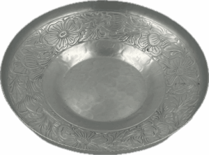 Vintage Everlast Aluminum Shallow Bowl with Flowers