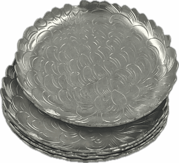 Vintage Hand Forged Aluminum Coasters with Petals