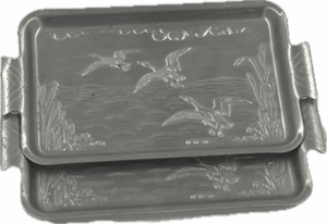 Vintage Aluminum Trays with Birds