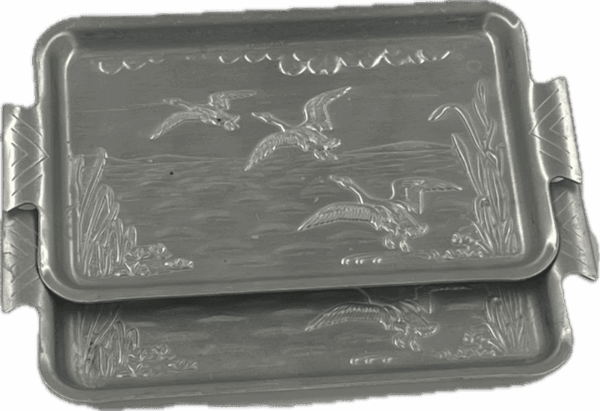 Vintage Aluminum Trays with Birds