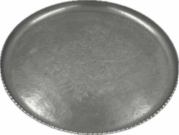 Vintage Aluminum Circular Floral Tray