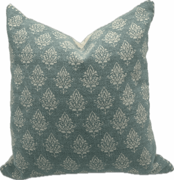 Floral Damask Green Pillow