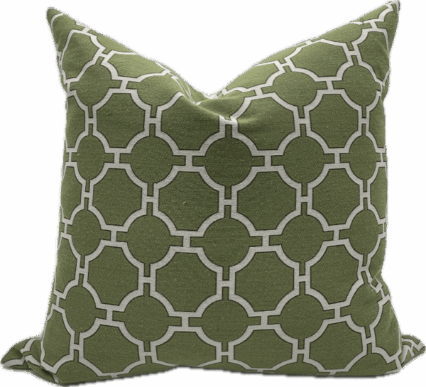 Green Geometric Pillow