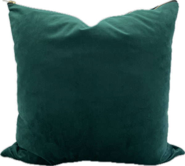 Emerald Green Pillow with Gold Zipper