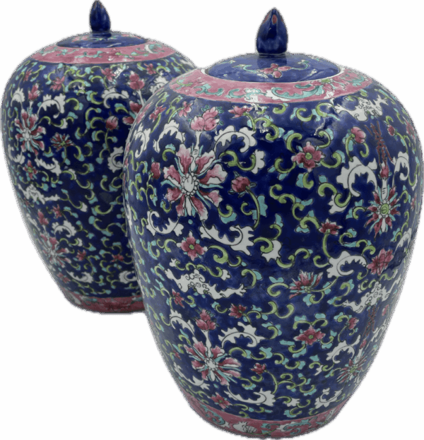 Antique Floral Ginger Jars