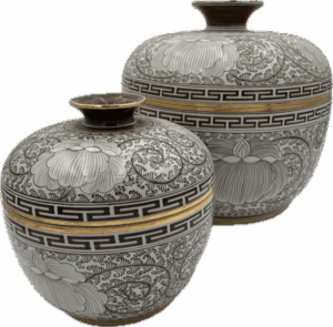 Ceramic Black and Gold Vases