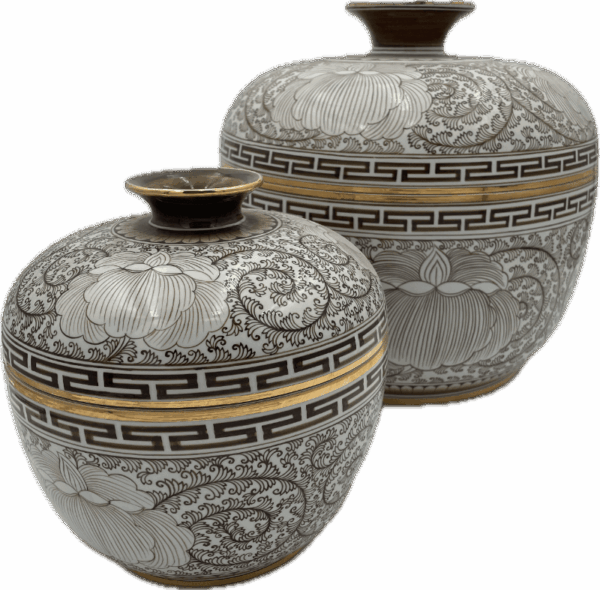 Ceramic Black and Gold Vases